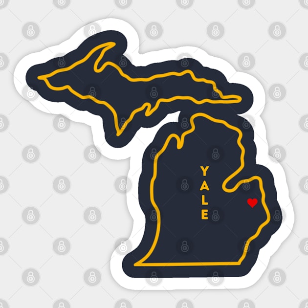 Yale MI Love (Yellow) Sticker by TorrezvilleTees